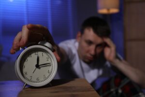 Man suffering from time change