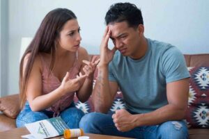young couple arguing